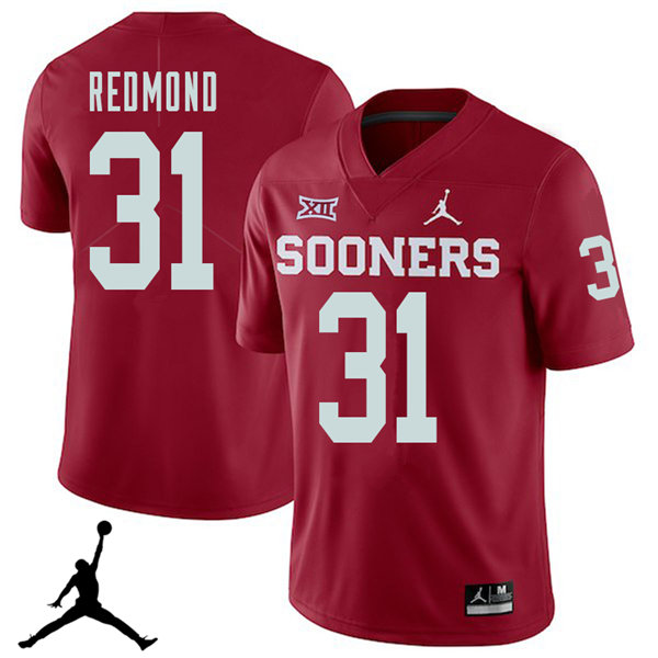 Oklahoma Sooners #31 Jalen Redmond 2018 College Football Jerseys Sale-Crimson